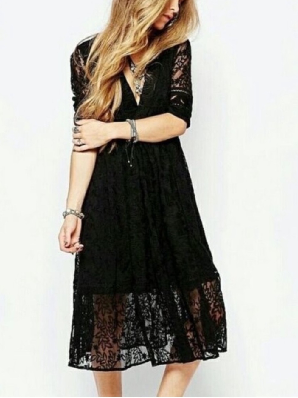 NWT! Free People Mountain Laurel Lace Midi Dress
